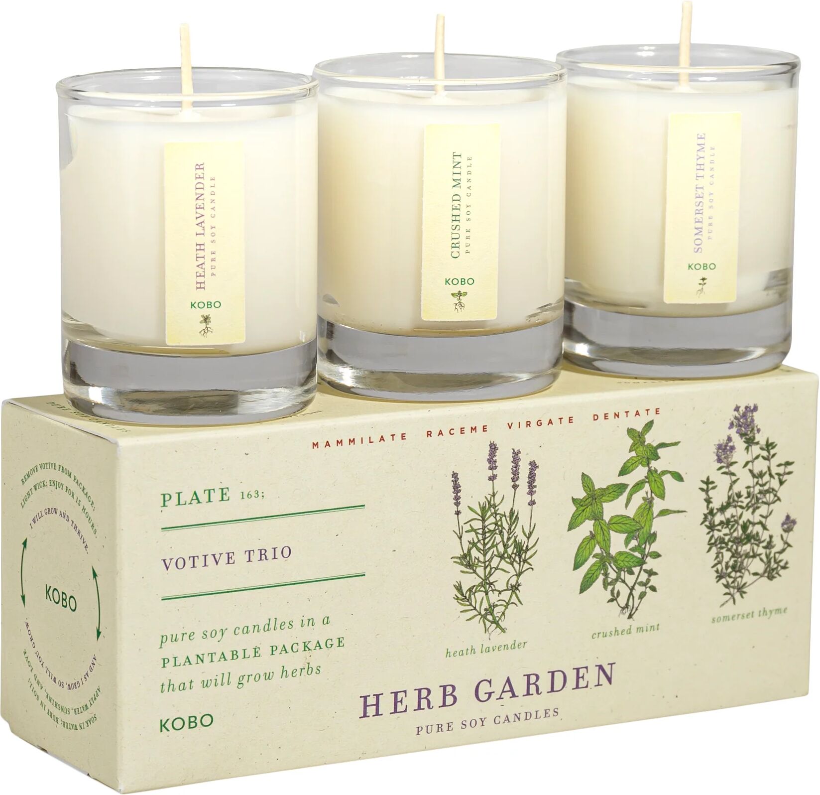 KOBO Votive Trio - Herb Garden (3 x 2.3 oz) #10087015