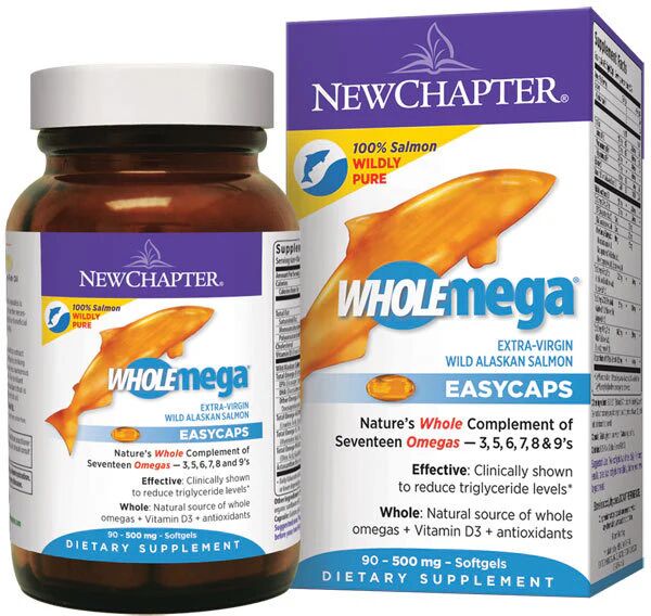 New Chapter Wholemega 500mg Whole Fish Oil Tiny Caps (90 count) #31719