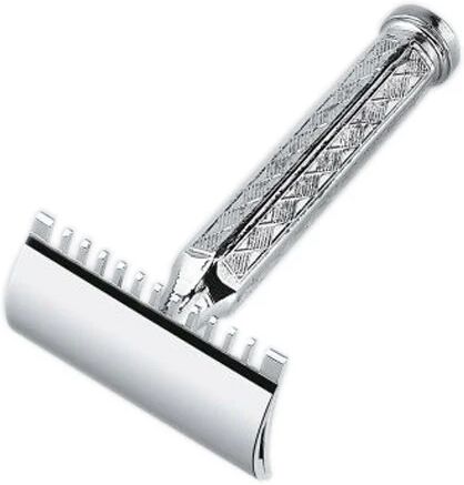 Merkur 41C Hexagon Etched Handle OPEN Comb Safety Razor #10066497