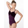 Balera Dancewear Dance Leotards - Velvet Twist Front Leotard - Eggplant - Medium Child - 14269