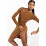 Balera Performance Dance Dresses - Ruched Matte Jersey Overdress - Camel - Small Adult - 14624