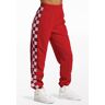 Balera Performance Dance Pants - Checkered Stripe Joggers - Red - Large Adult - 15734