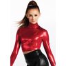 Balera Performance Dance Tops - Premium Metallic Crop Top - Red - Intermediate Child - ML12486