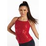 Balera Performance Dance Tops - Sequin Adjustable Strap Top - Red - Intermediate Child - SQ13184
