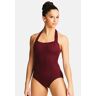 Dance Leotards - Capezio Scoop Halter Leotard - Maroon - Extra Small - TB150