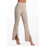 Balera Performance Dance Leggings - Split-Front Flare Leg Pants - LATTE - Medium Adult - 15858