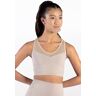 FlexTek Smooth Dance Tops - FlexTek V-Neck Crop Top - LATTE - Small Child - CF11313