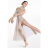 Balera Performance Dance Dresses - One Shoulder Tied Neck Dress - LATTE - Extra Large Adult - D13079
