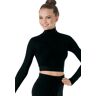 Dance Tops - Capezio Turtleneck Crop Top - Black - Large - TB107