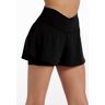 Balera Dancewear Dance Shorts - V-Waist Two-In-One Shorts - Black - Large Adult - 16405