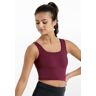 Balera Dancewear Dance Tops - Square Neck Crop Top - Black Cherry - Medium Adult - MT11075