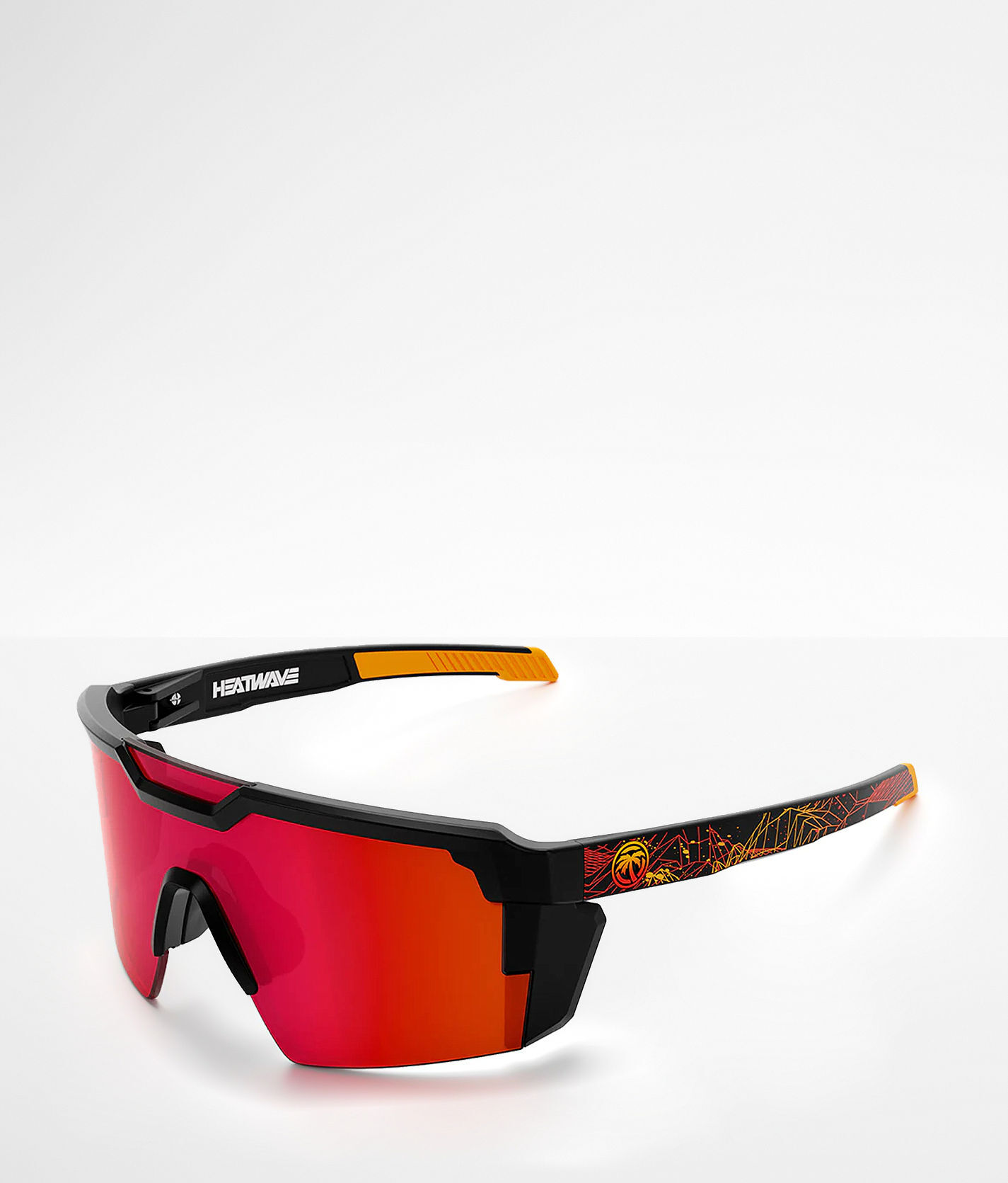 Heatwave Future Tech Gridwave Shield Sunglasses  - Black;Orange;Red - male