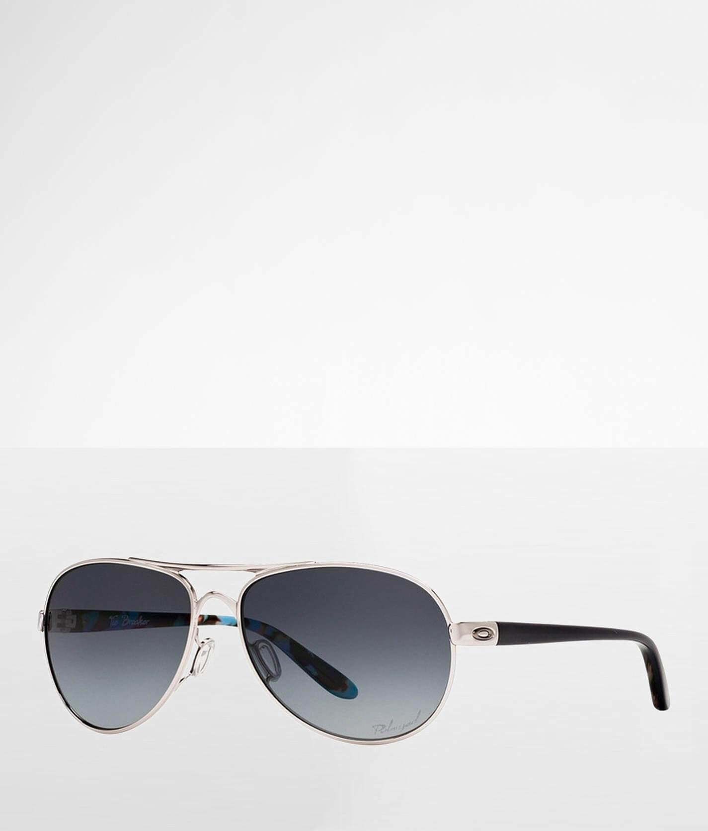 Oakley Tie Breaker Polarized Aviator Sunglasses  - Silver;Black - female