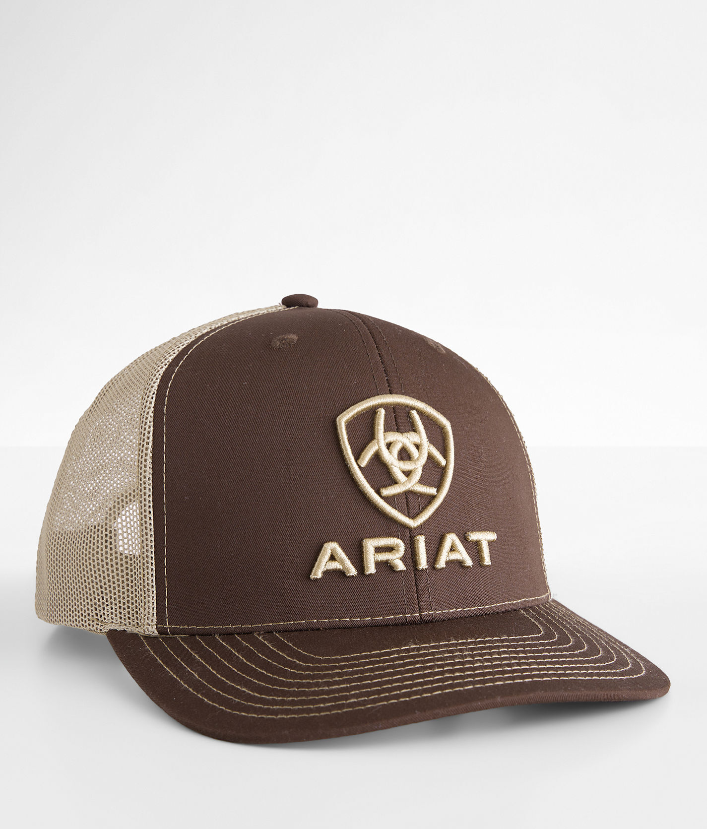 Ariat Logo Trucker Hat  - Cream;Brown - male