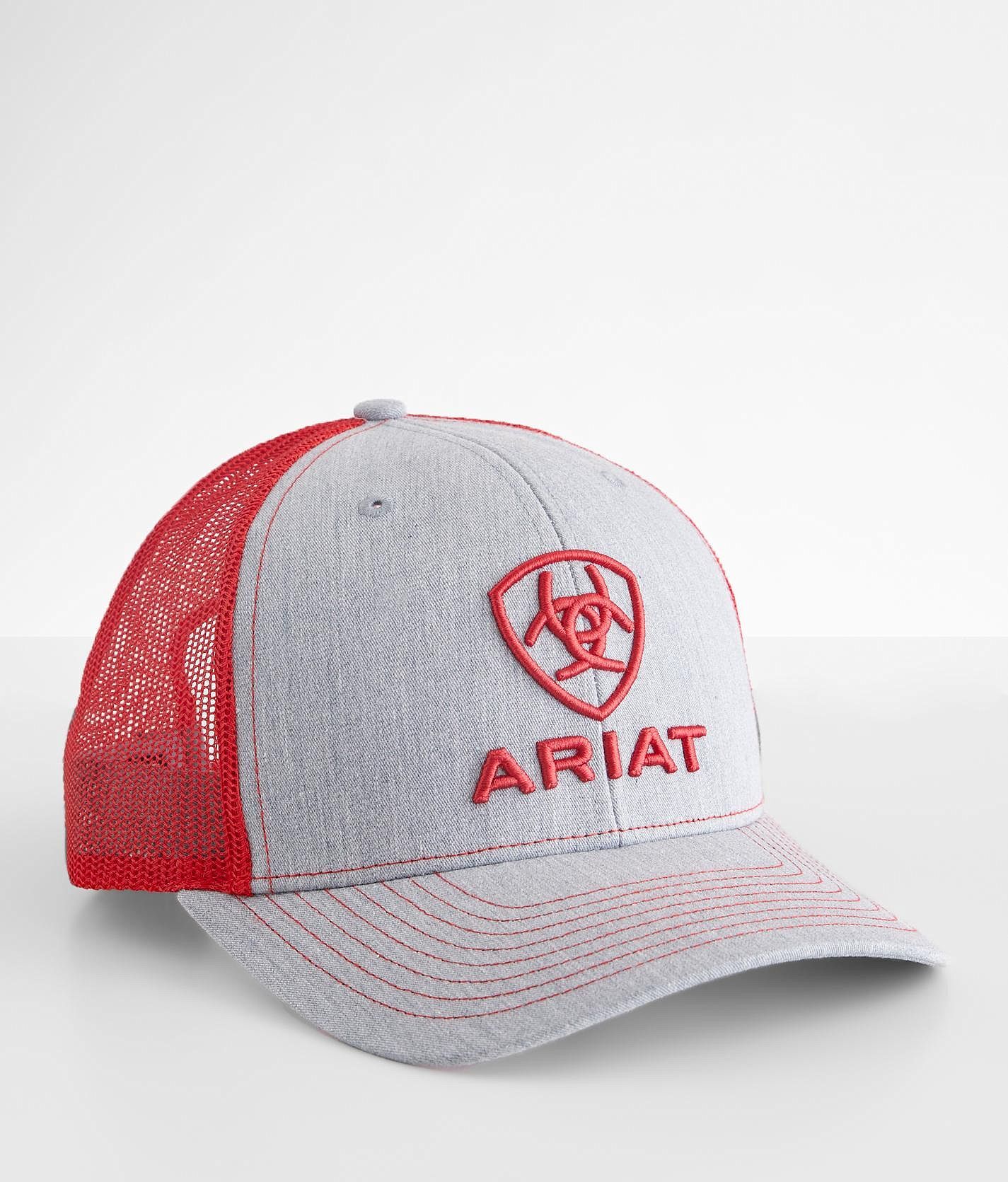 Ariat Shield Trucker Hat  - Grey;Red - male