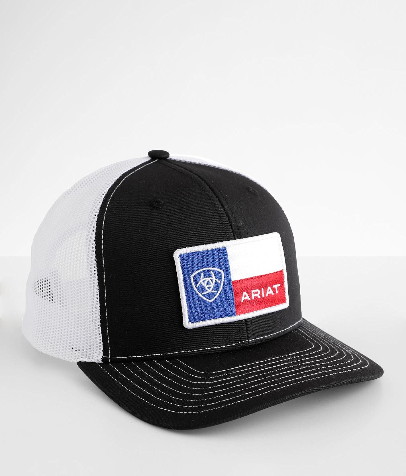 Ariat Texas Flag Trucker Hat  - Black;White - male