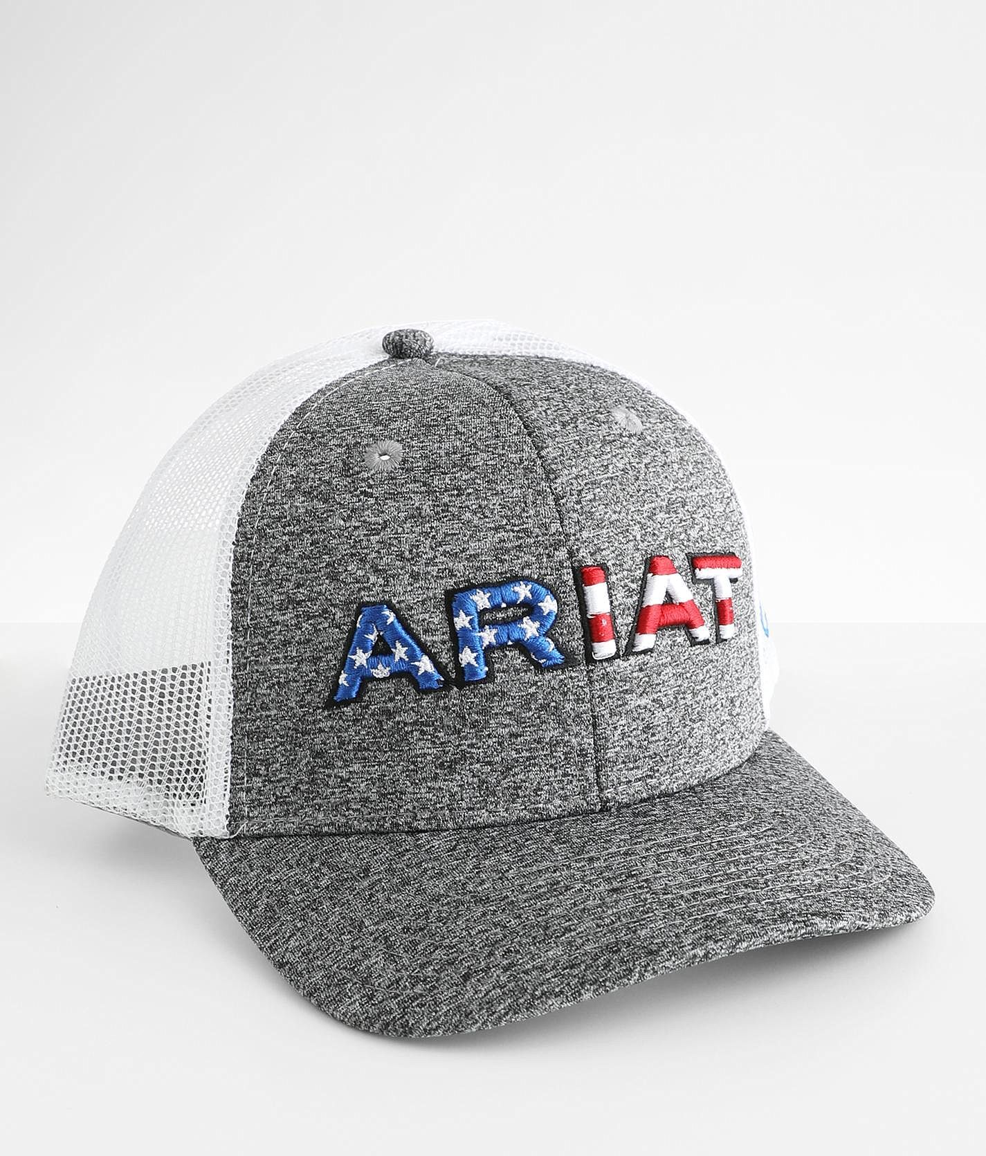 Ariat USA Flag Trucker Hat  - Grey;White - male