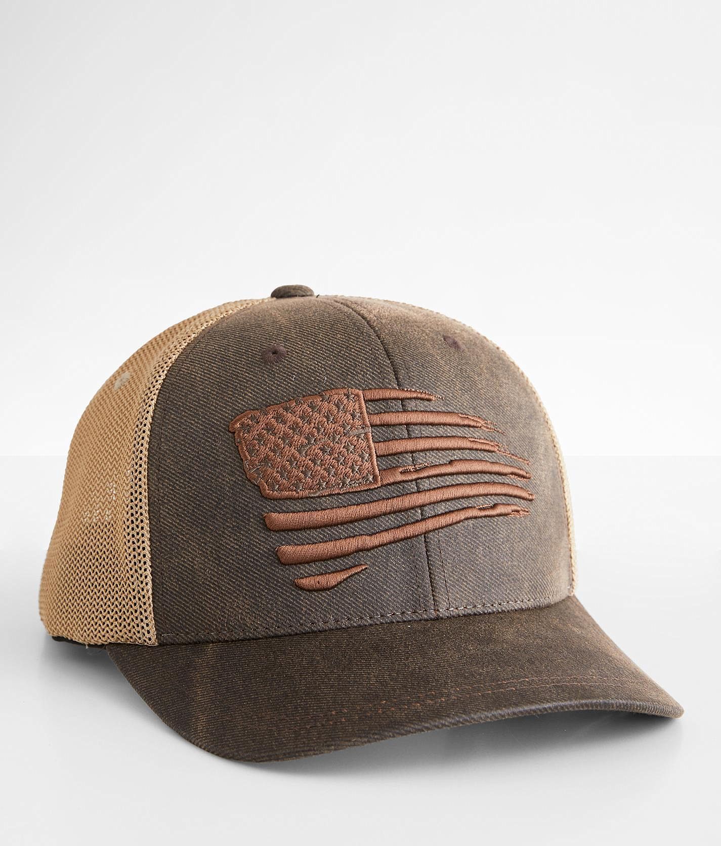 Ariat Flag 110 Flexfit Trucker Hat  - Brown - male