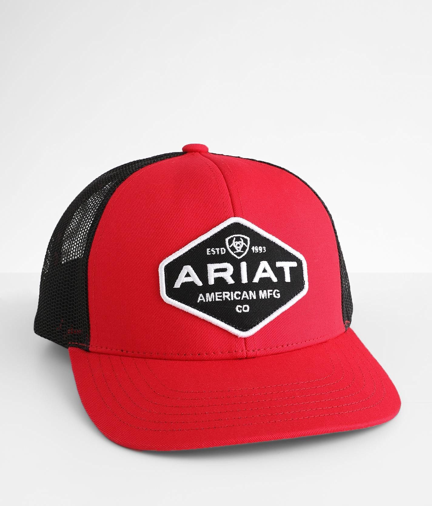 Ariat Patch Trucker Hat  - Black;Red - male