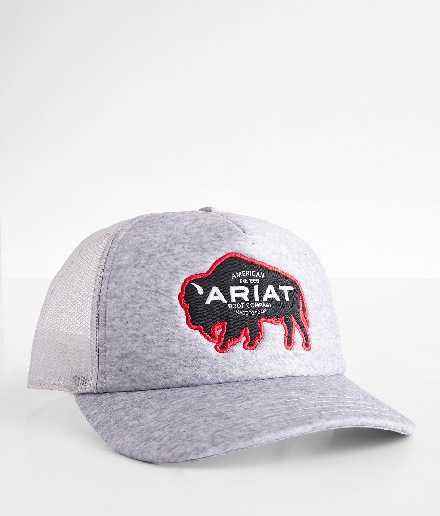 Ariat Buffalo Patch Trucker Hat  - White;Grey - male