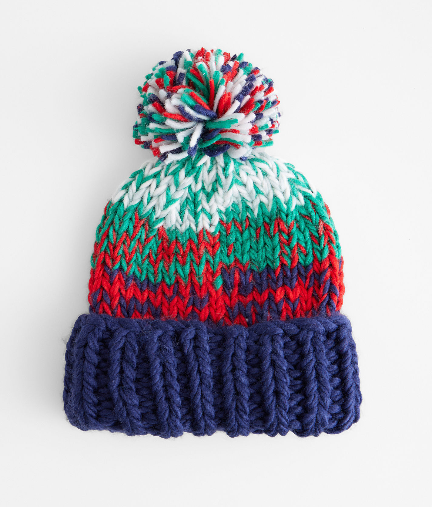 Free People Chunky Stripe Beanie  - Blue;Green - female