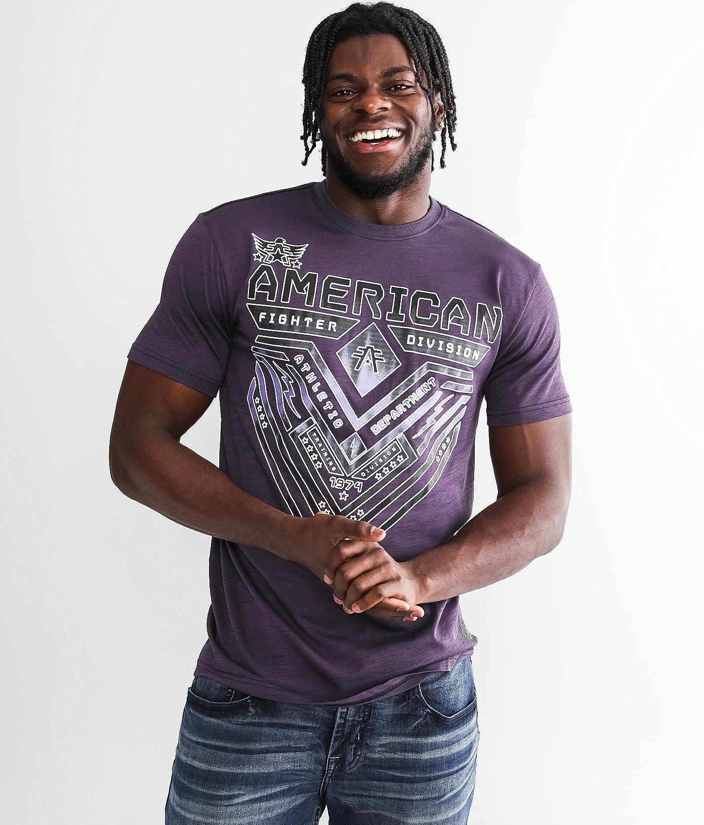 American Fighter Crystal River T-Shirt  - Purple - male - Size: Extra Large