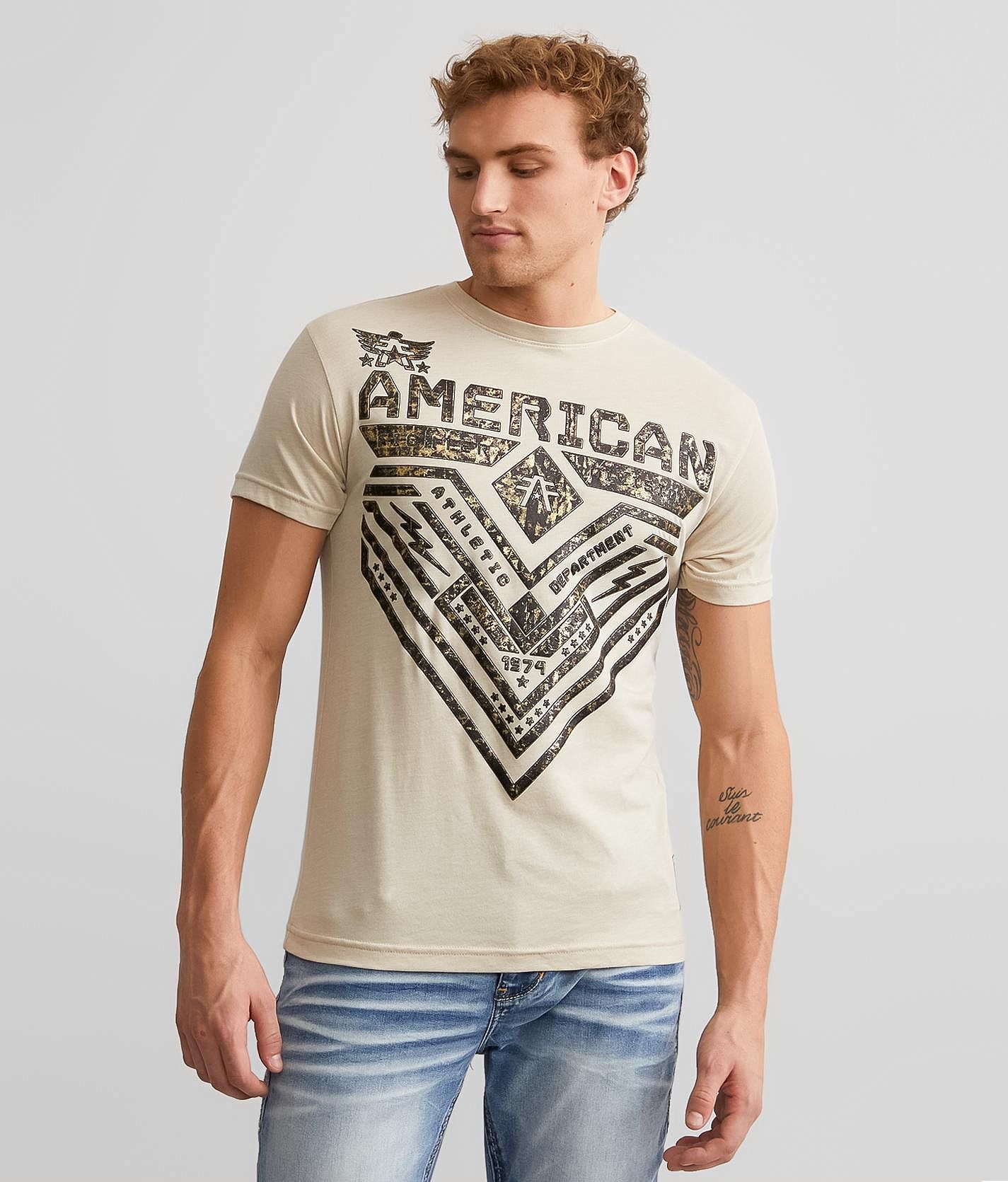 American Fighter Crystal River T-Shirt  - Cream - male - Size: Large