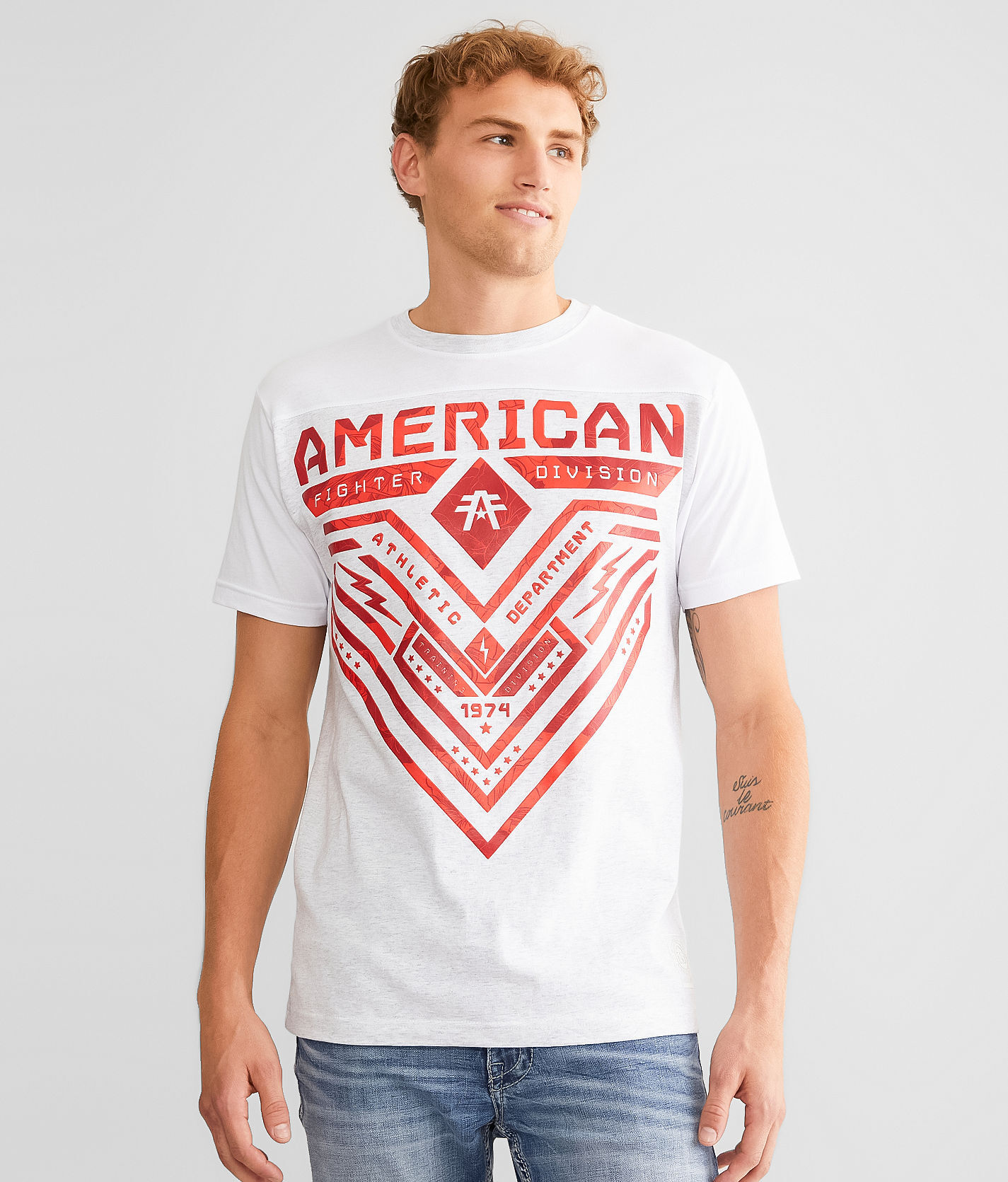 American Fighter Crystal River T-Shirt  - White;Grey - male - Size: Large