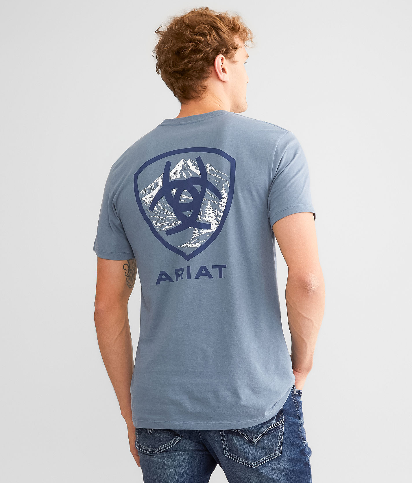 Ariat Rocky Peak T-Shirt  - Blue - male - Size: 2L