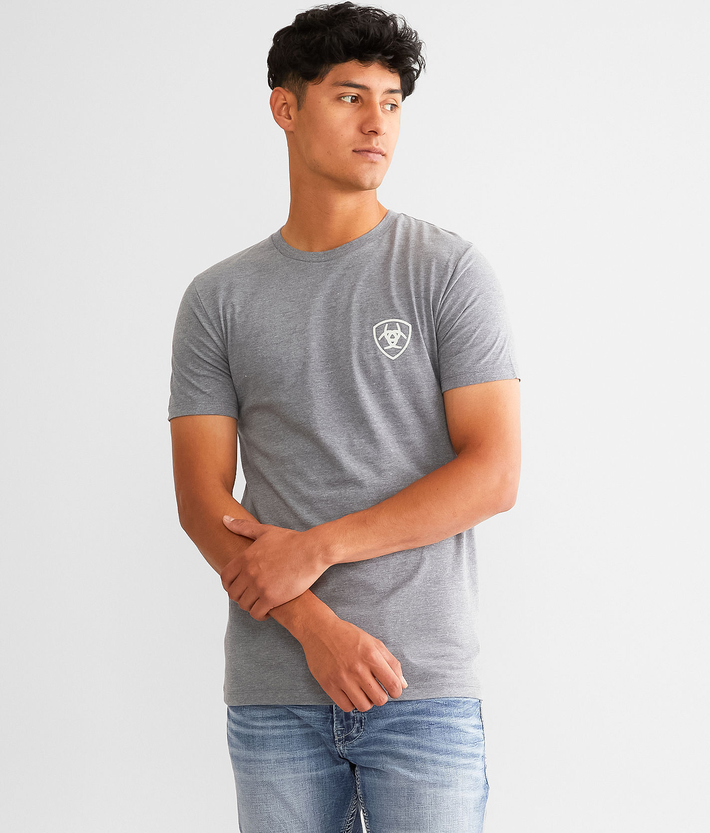 Ariat Peak Badge T-Shirt  - Grey - male - Size: Medium