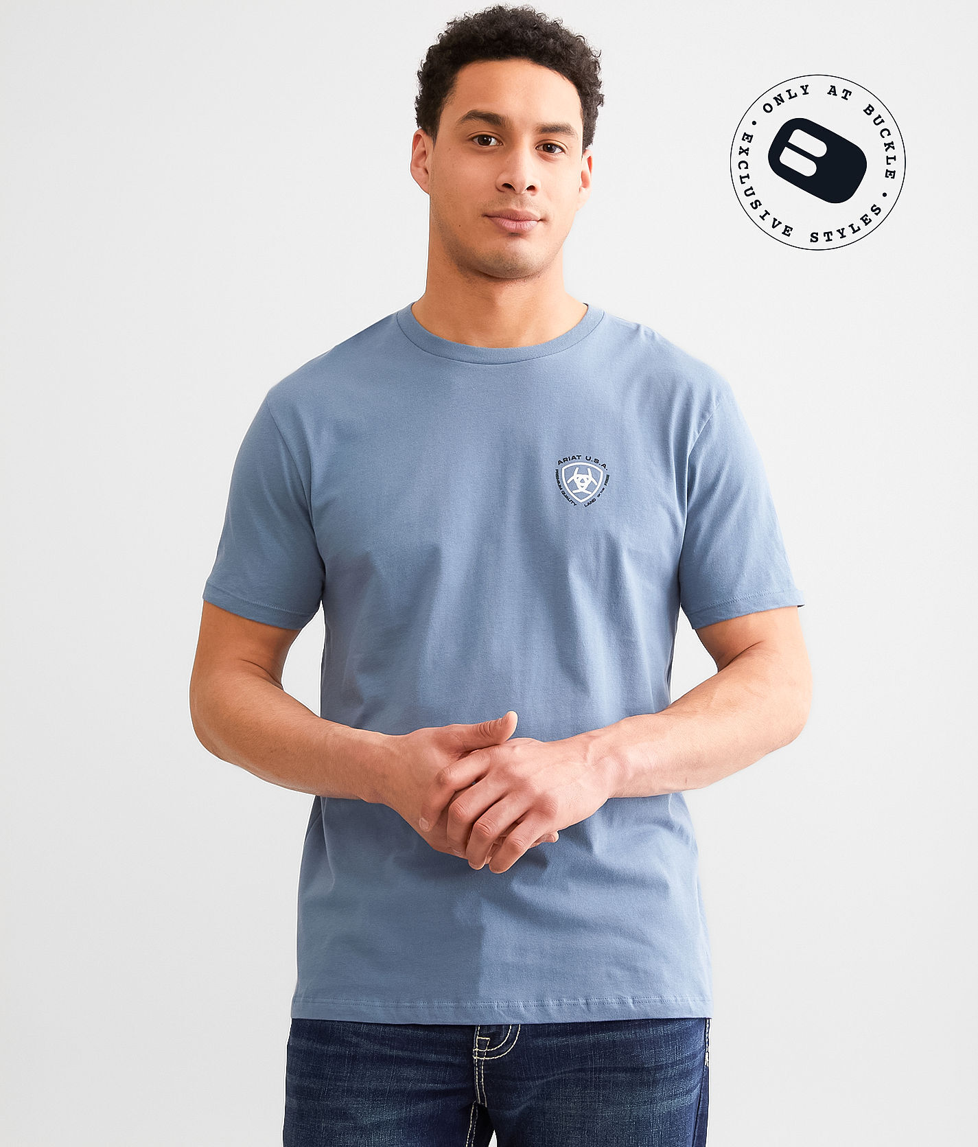Ariat Loft Simple Seal T-Shirt  - Blue - male - Size: Large