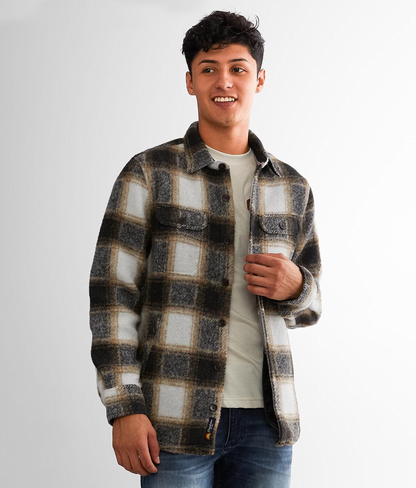 Flag & Anthem Lamont Plaid Flannel Shirt  - Grey - male - Size: 2L