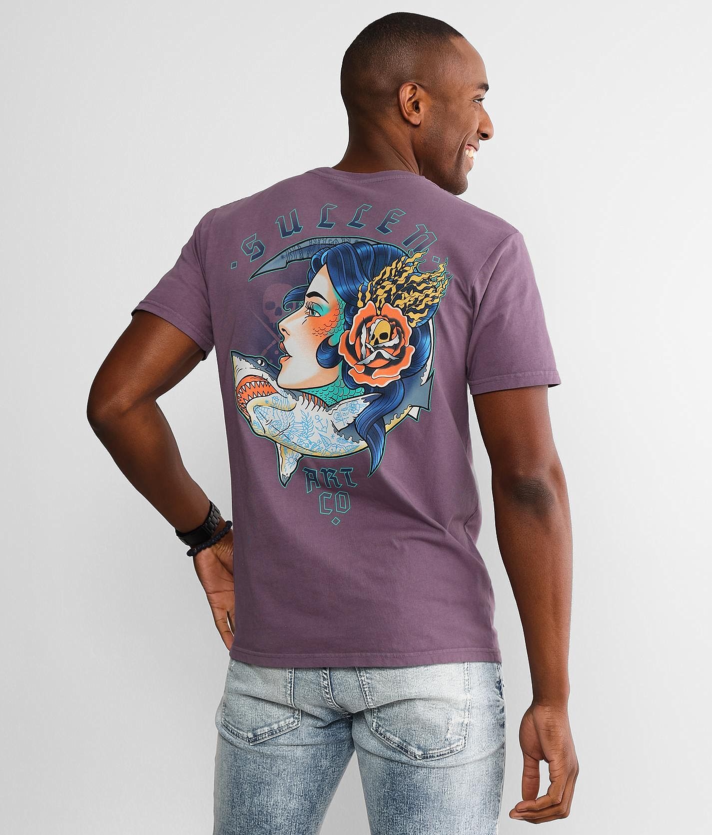 Sullen Siren Shark T-Shirt  - Purple - male - Size: 2L