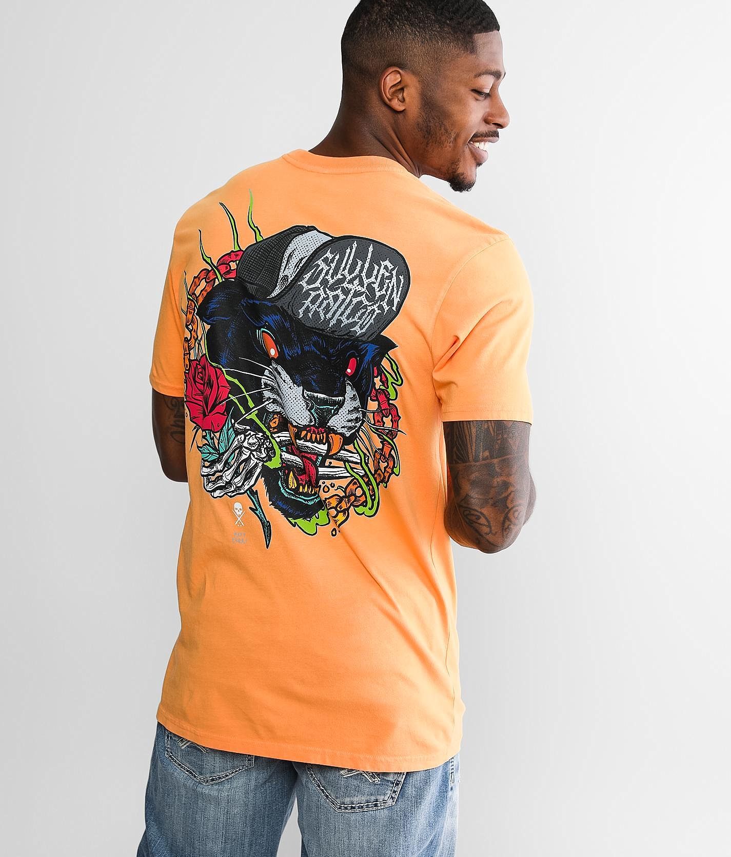 Sullen Deathless Panther T-Shirt  - Orange - male - Size: 2L