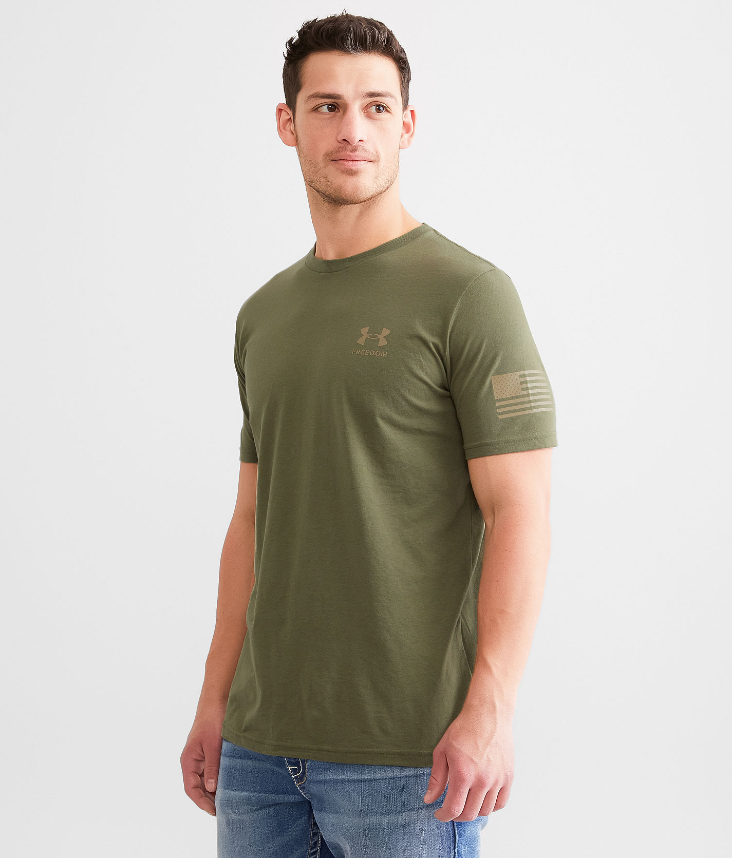 Under Armour Freedom Flag T-Shirt  - Green - male - Size: 2L