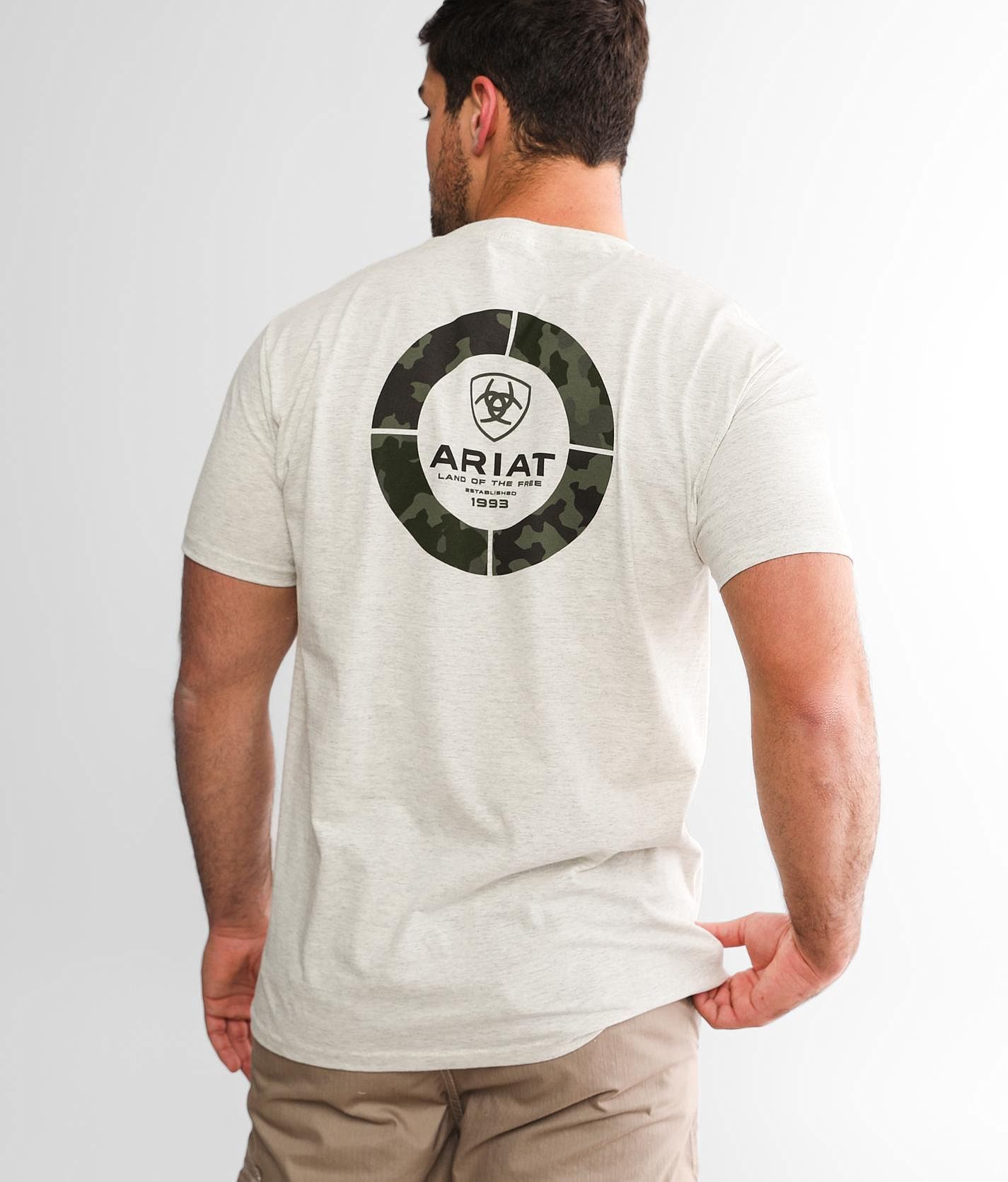 Ariat Camo Ring T-Shirt  - Cream - male - Size: Medium