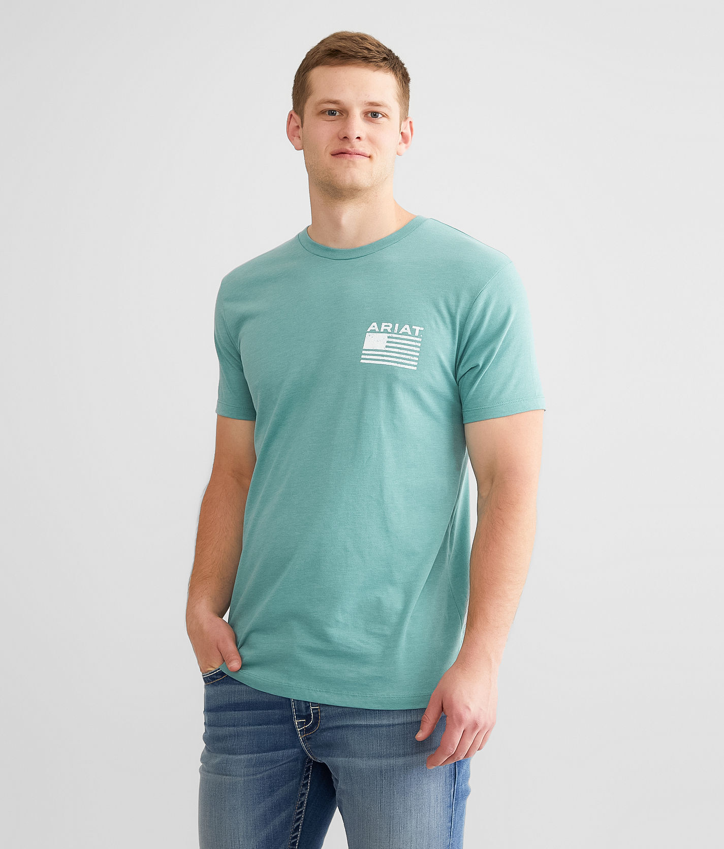 Ariat Home Of The Free T-Shirt  - Green - male - Size: Medium