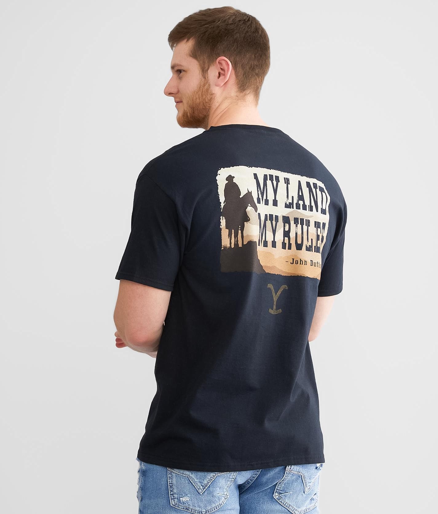 Yellowstone My Land My Rules T-Shirt  - Black - male - Size: Extra Large