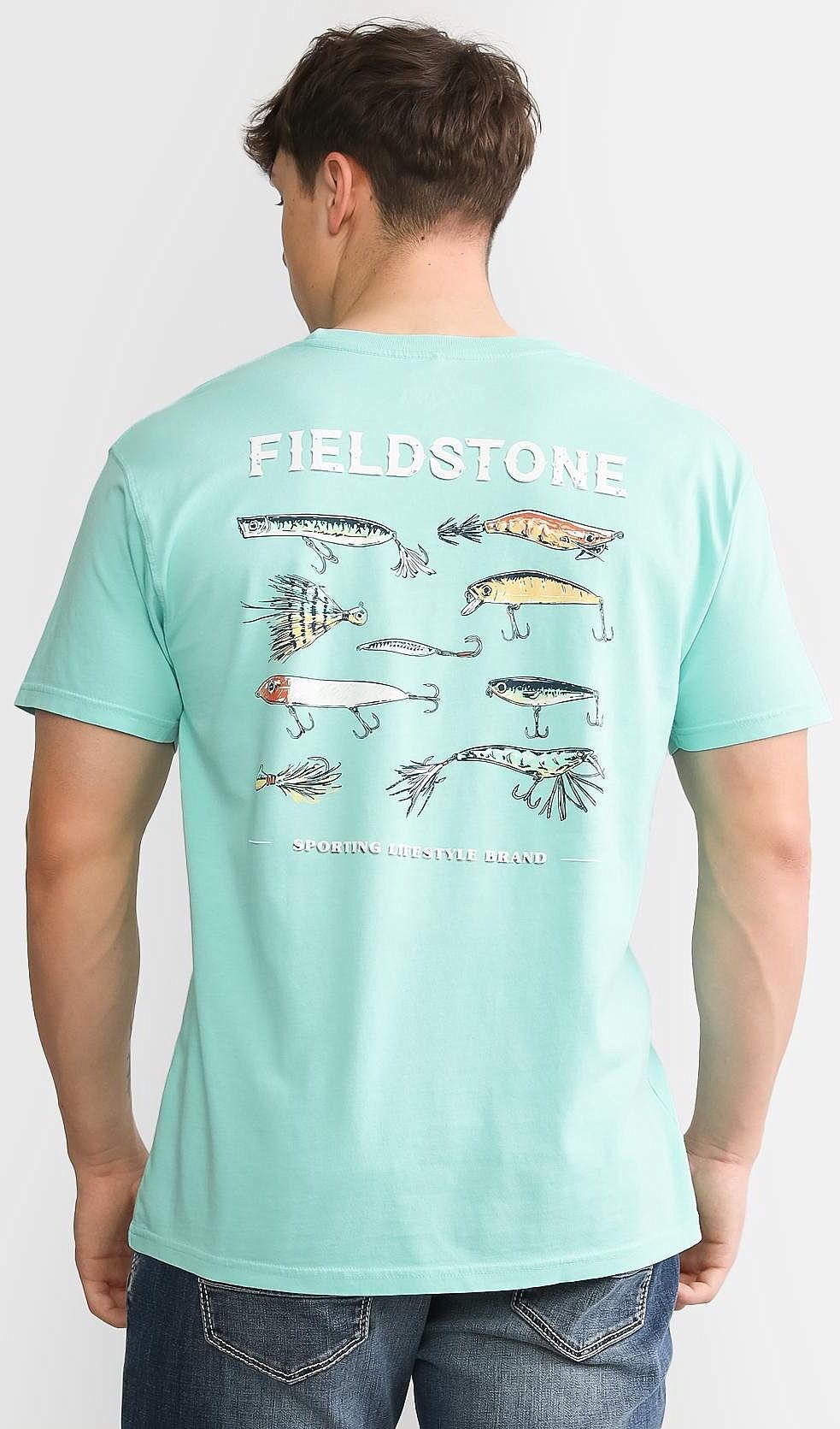 Fieldstone Fishing Lures T-Shirt  - Green - male - Size: Large