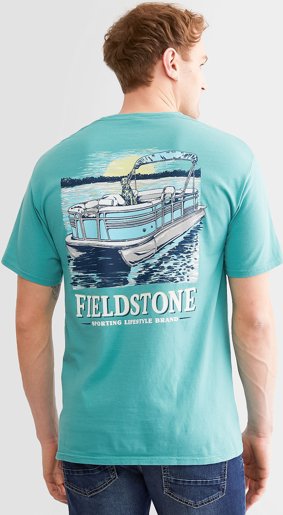 Fieldstone Pontoon Boat T-Shirt  - Green - male - Size: 2L