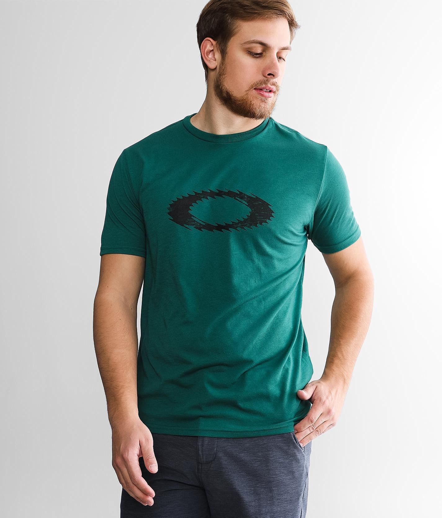 Oakley Blurred Static Icon T-Shirt  - Green - male - Size: Small