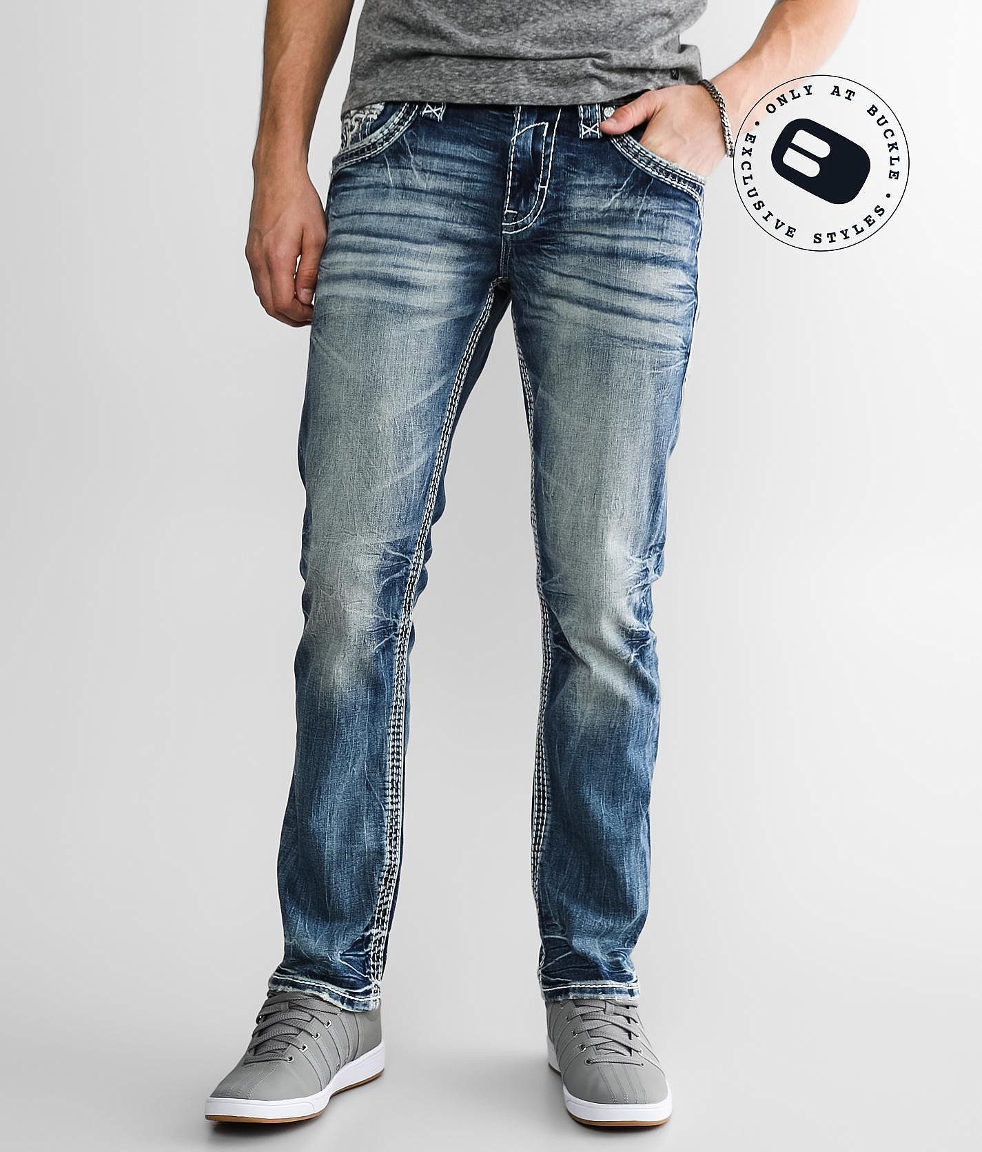 Rock Revival Bisque Slim Straight Stretch Jean  - male - Size: 34x34;Short;Long;X-Short;Regular