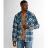 Howitzer Squad Hooded Flannel Shirt  - Turquoise - male - Size: Medium