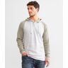 BKE Raglan Sleeve Henley Hoodie  - Green;Grey - male - Size: Extra Large