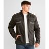 BKE Antique Faux Leather Jacket  - Brown - male - Size: Medium