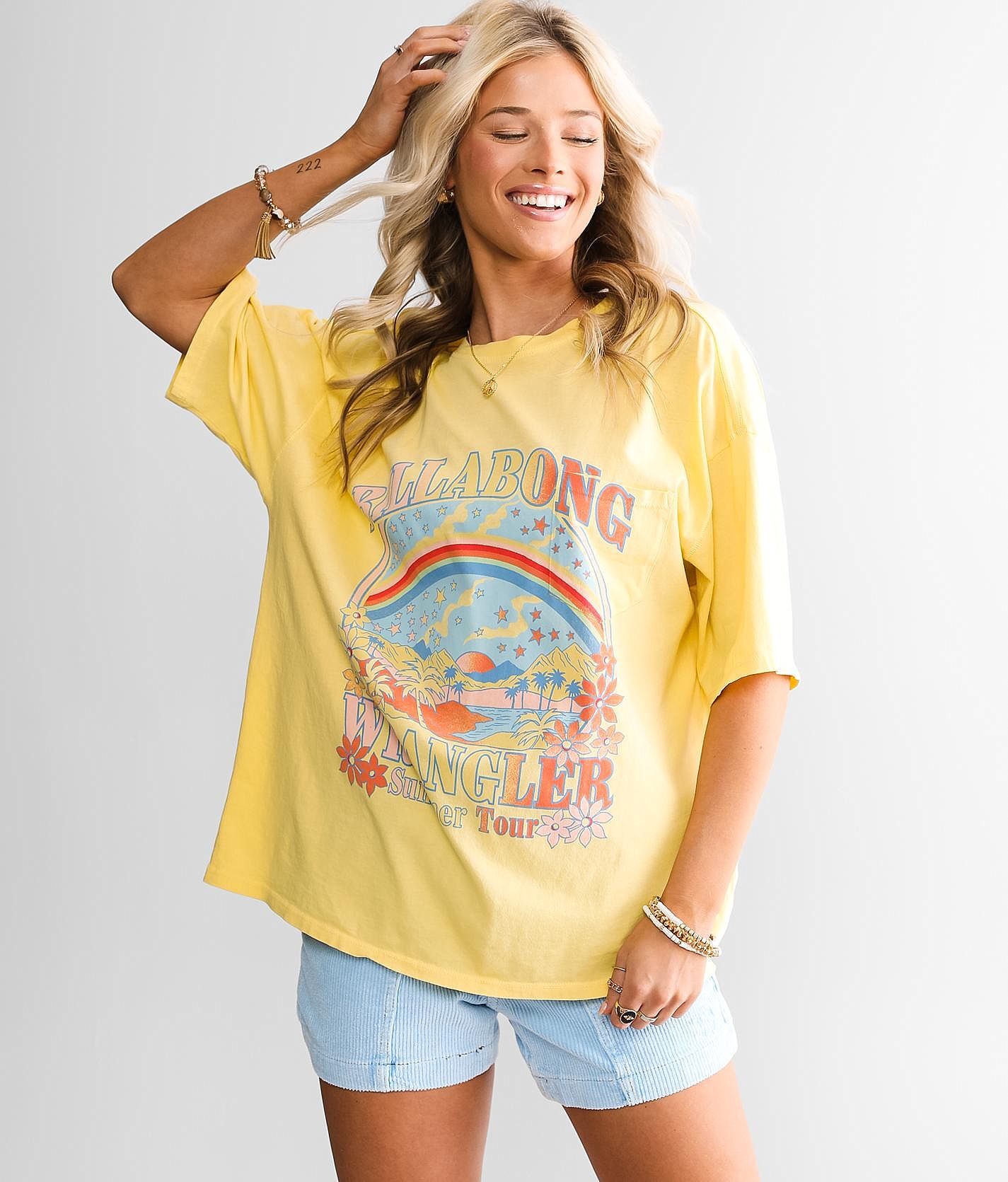 Billabong;Wrangler Billabong x Wrangler Oversized T-Shirt  - Yellow - female - Size: Small