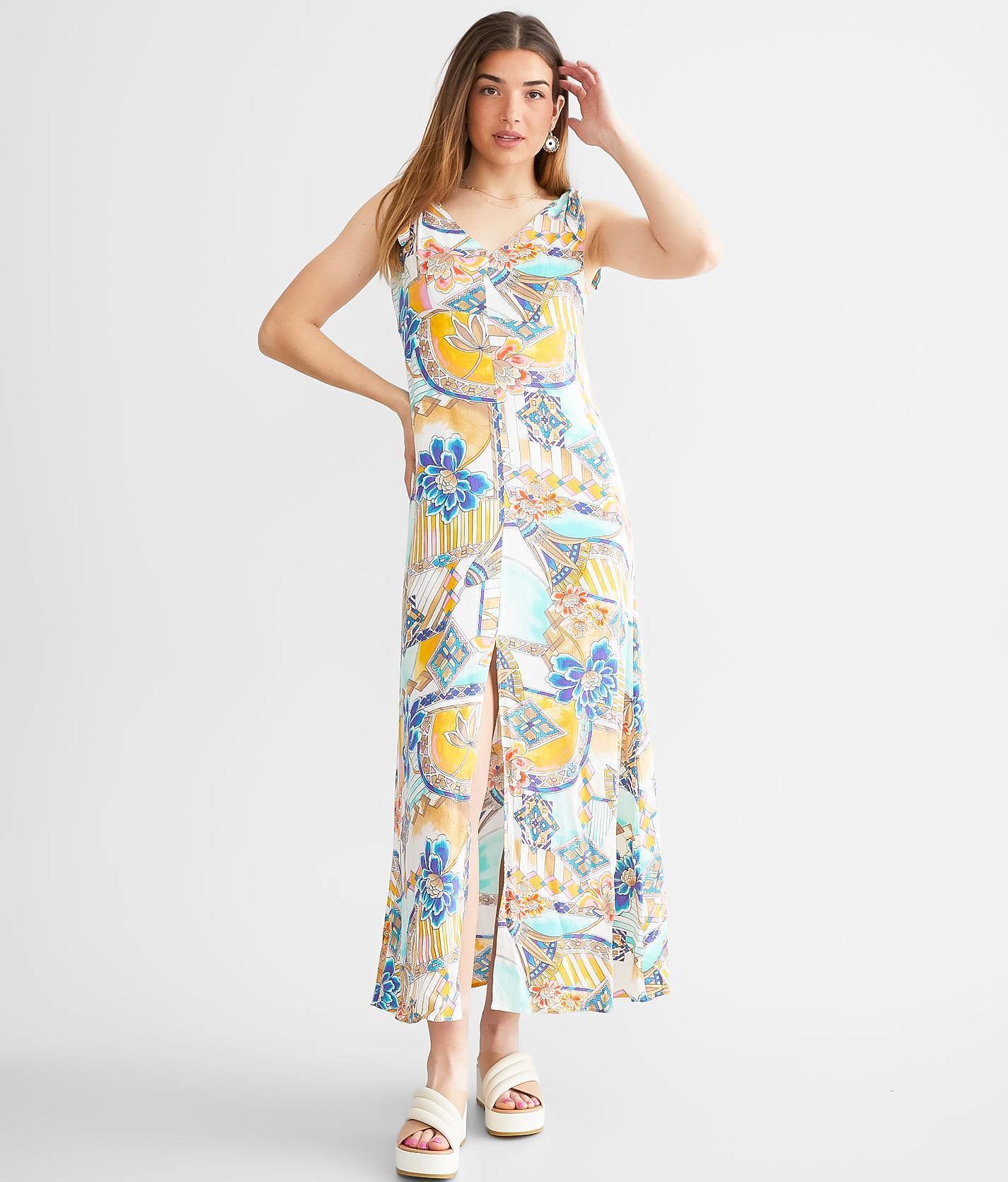 O'Neill Maxi Dress  - Turquoise;Yellow - female - Size: Small