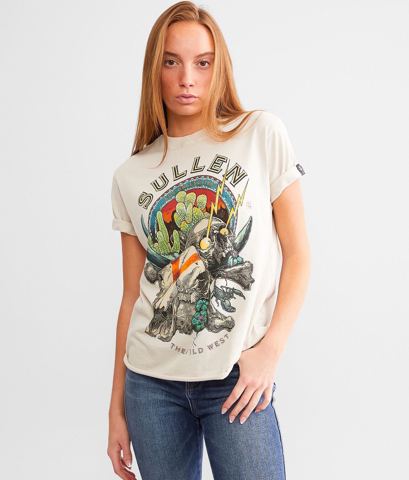 Sullen Angels Wild West T-Shirt  - Cream - female - Size: Small