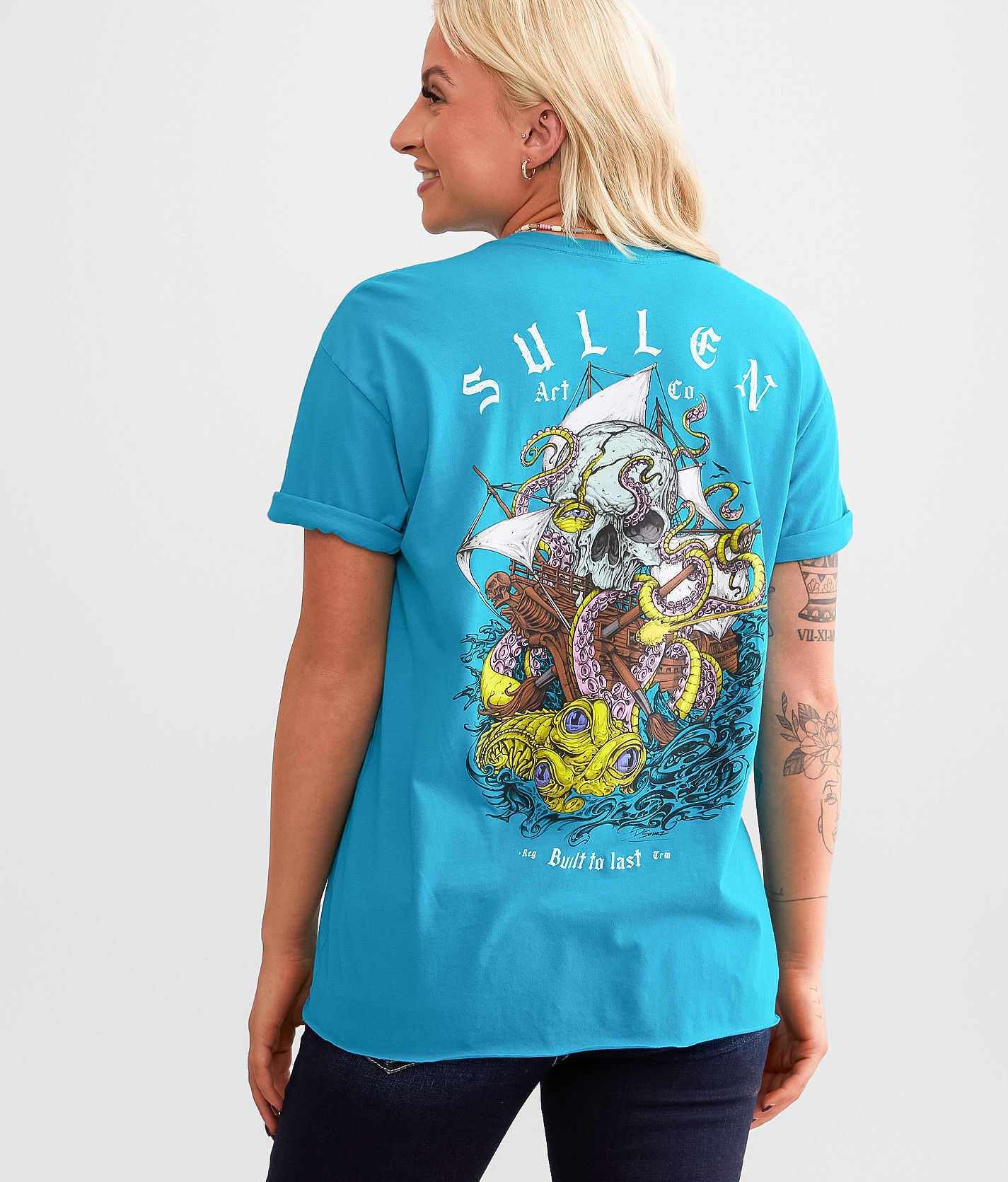 Sullen Angels Kraken T-Shirt  - Turquoise - female - Size: Extra Small