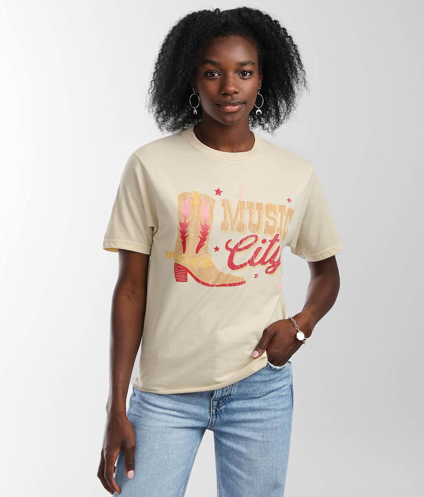 American Highway Music City T-Shirt  - Cream - female - Size: Extra Large